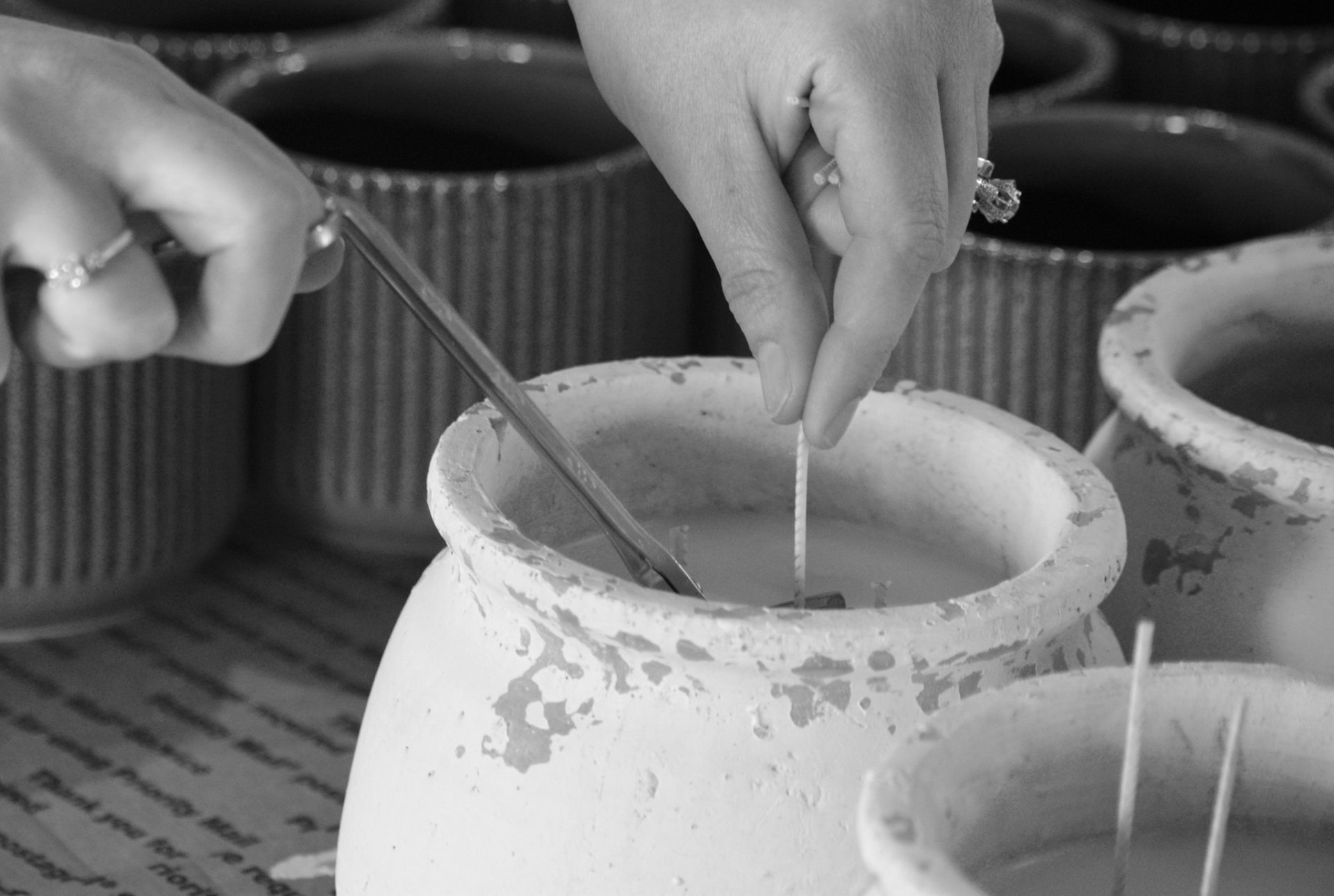 In the atelier, where every candle is finished by hand.